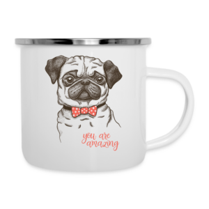 Emaille-Tasse Welpe Mops