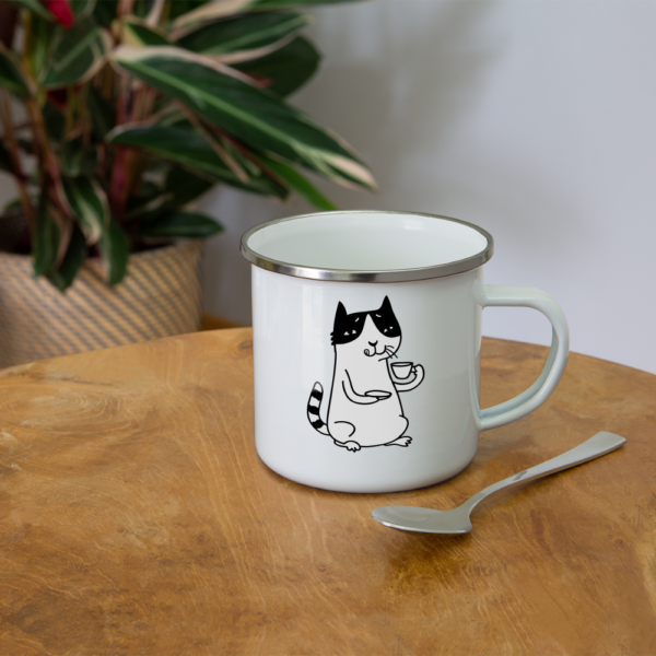 Emaille-Tasse Katze – Bild 2