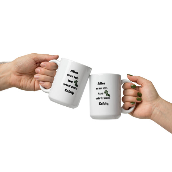 Weiße, glänzende Tasse – Bild 3