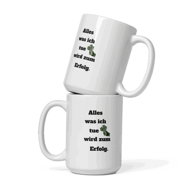 Weiße, glänzende Tasse – Bild 3
