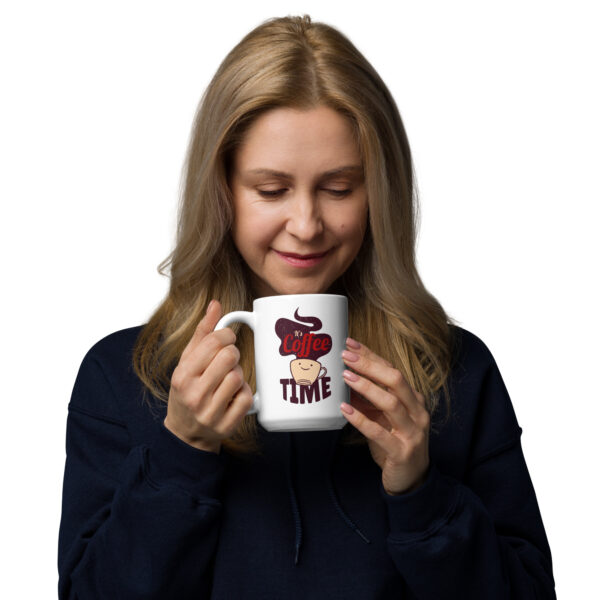 Weiße, glänzende Tasse – Bild 4
