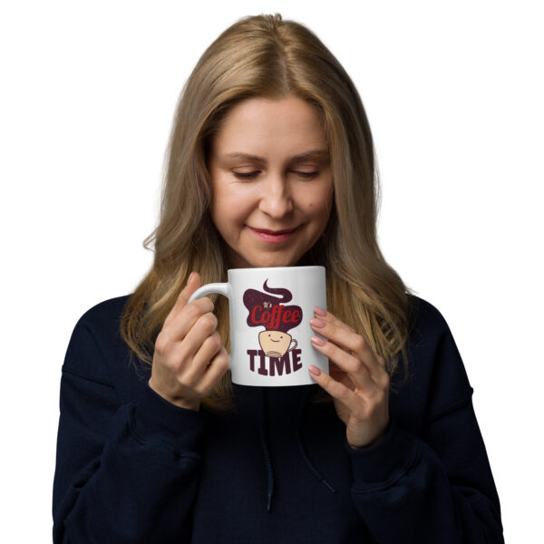 Weiße, glänzende Tasse – Bild 6